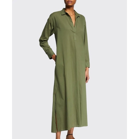 XiRENA Dresses & Skirts - XIRENA Hope Long Cotton Poplin Shirt Dress Green M